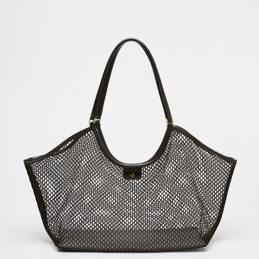 Braune Netztasche mit passender kleiner Innentasche