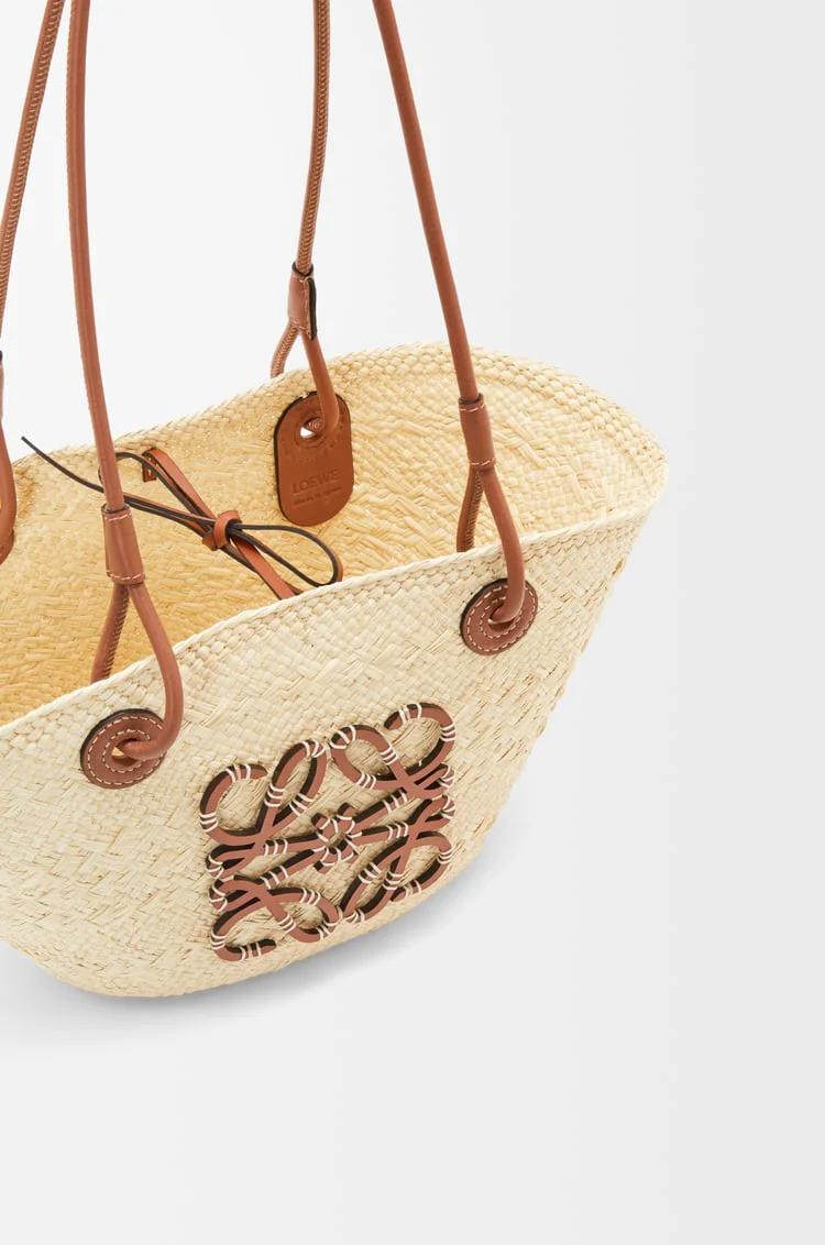 Boho-Strohtasche mit Lederdetails
