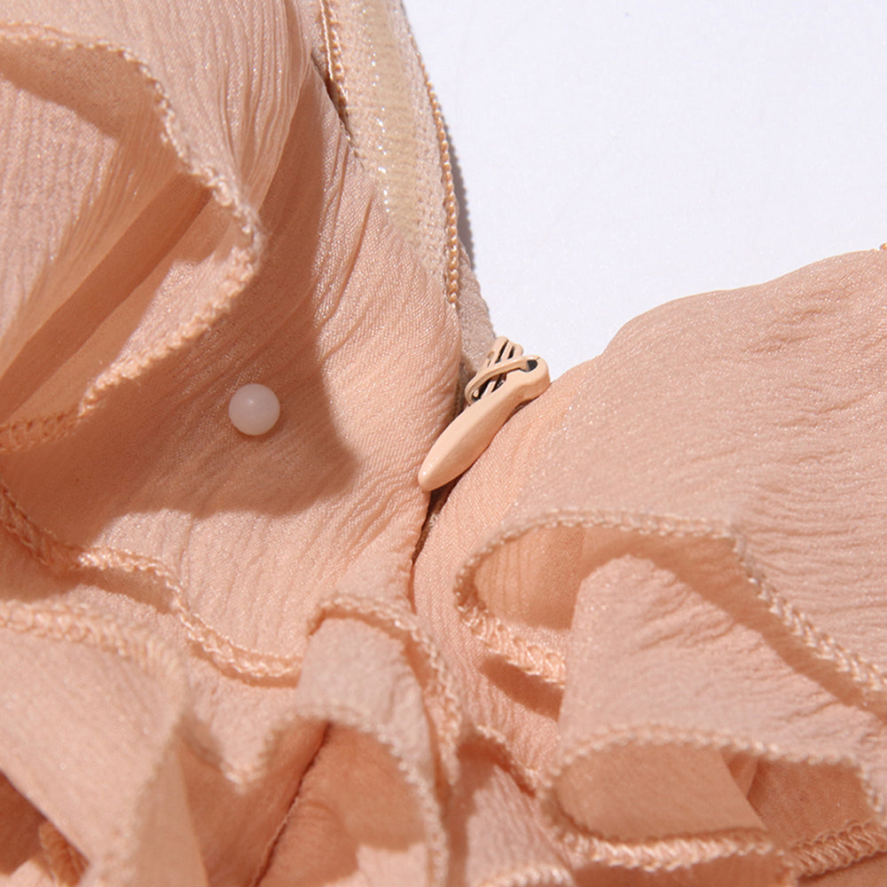 Boho-Rüschenkleid in Rosé