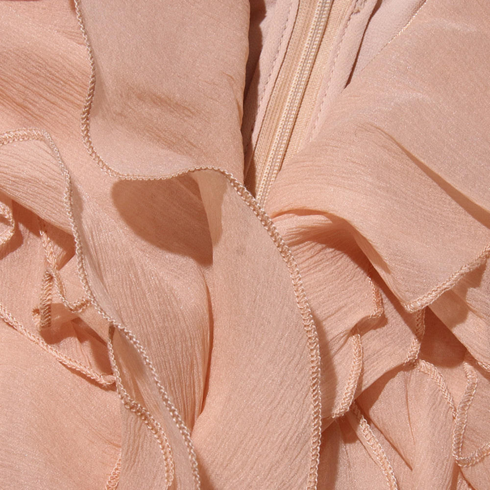 Boho-Rüschenkleid in Rosé