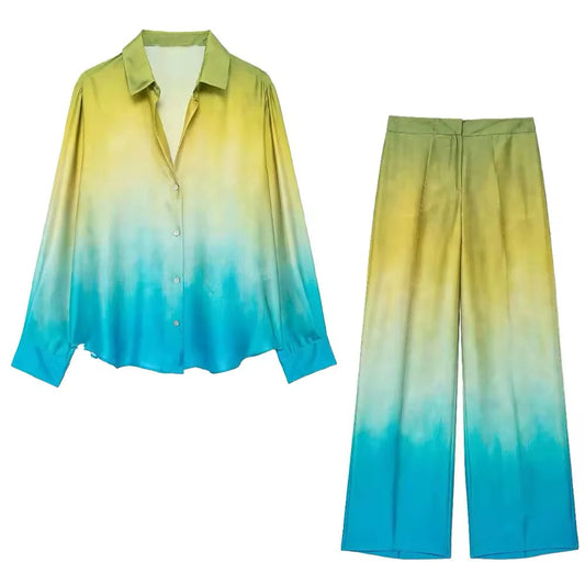 Elegantes Set – Weite Hose und Bluse