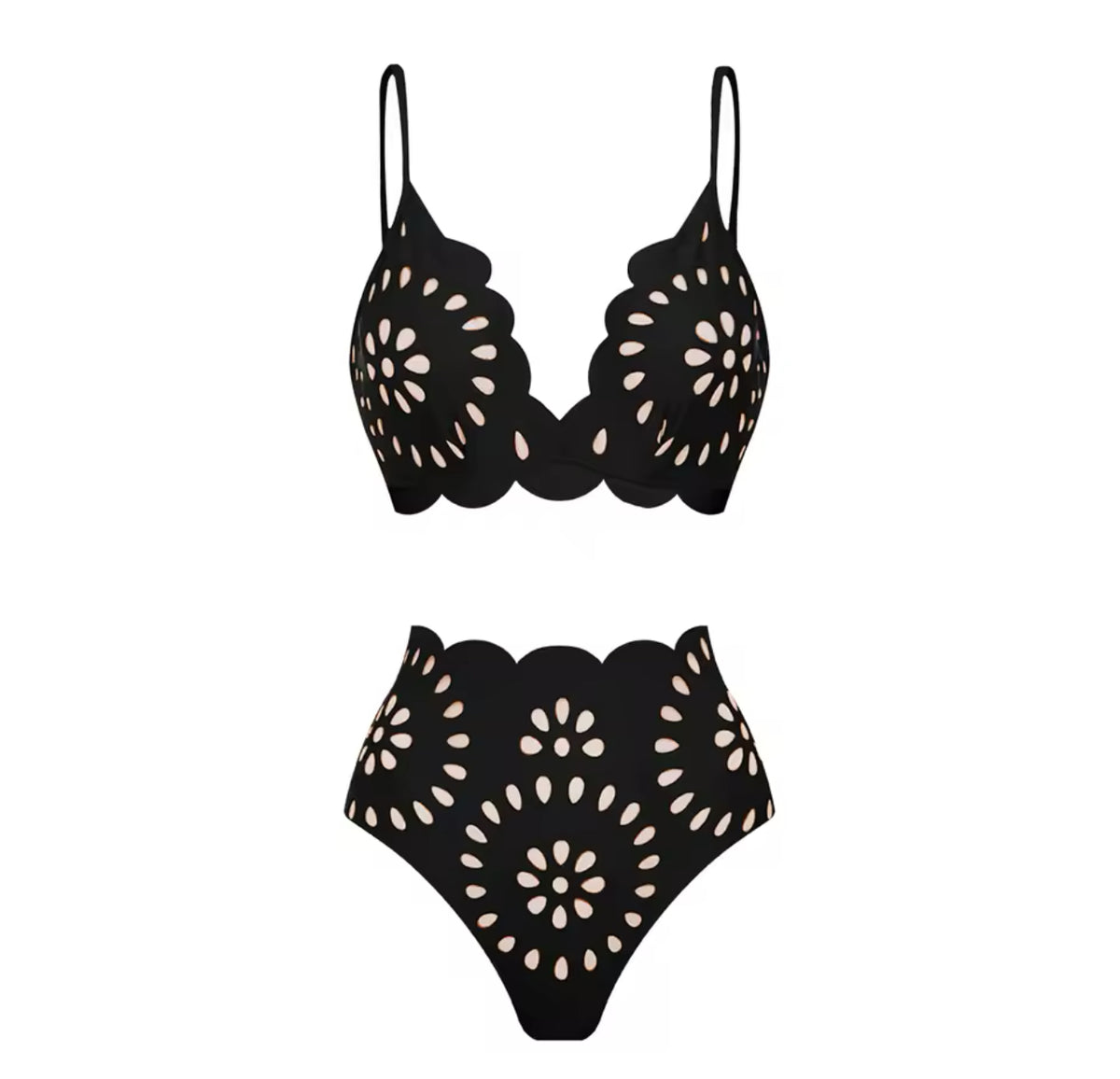 Schwarzes Bikini-Set mit passendem Kleid